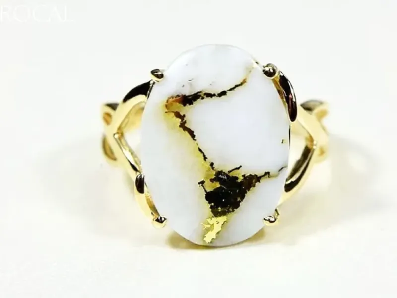 Orocal Classic Gold Quartz Ladies Ring-RL1106Q