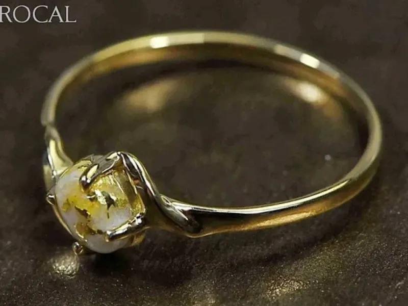 Orocal Round Gold Quartz Ladies Ring-RL789Q