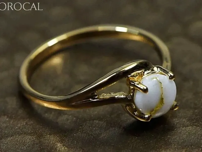 Orocal Round Gold Quartz Ladies Ring-RL696Q