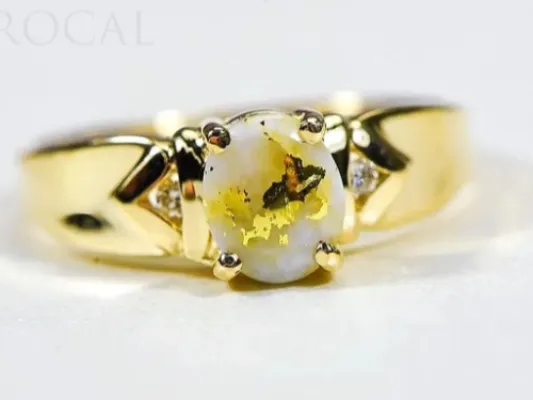 Orocal Elegant Gold Quarts Ladies Ring With 2 Diamonds- RL736D3Q