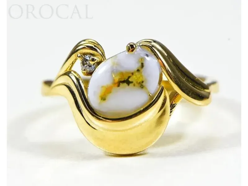 Orocal Gold Quarts Ladies Ring With 1 Diamond- RL1137DQ