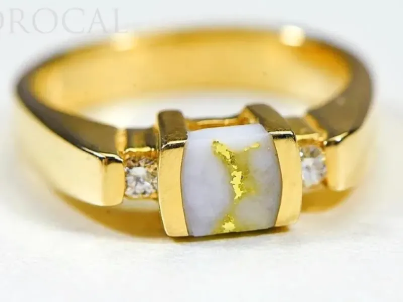 Orocal Gold Quarts Ladies Ring With 2 Diamonds- RL842D10Q
