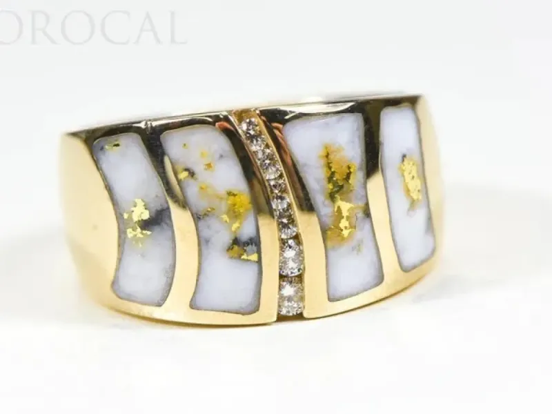Orocal Gold Quarts Ladies Ring With Middle Diamonds- RLDL58D15Q