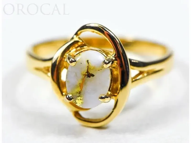 Orocal Elegant Gold Quartz Ladies Ring-RL805Q