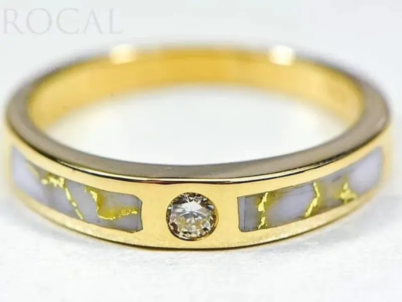 Orocal Gold Quarts Ladies Ring With 1 Middle Diamond- RL728WD7Q