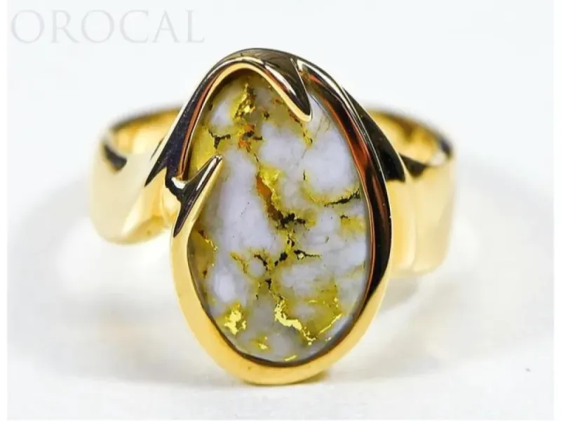 Orocal Large Gold Quartz Ladies Ring-RL517Q