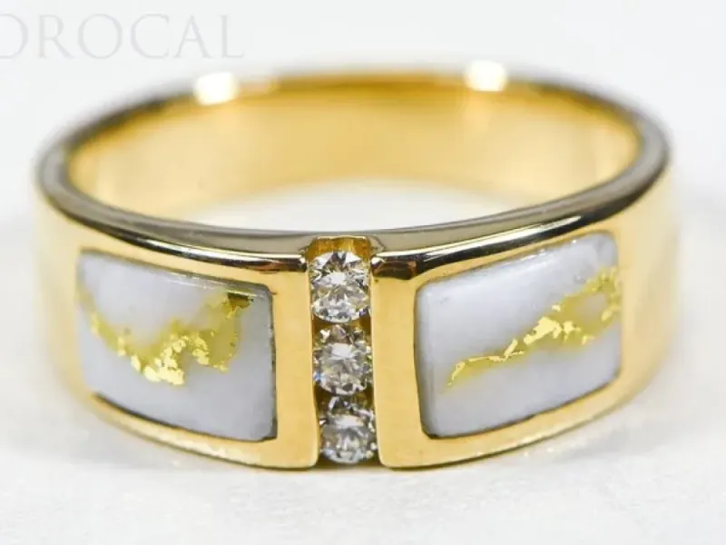 Orocal Gold Quarts Ladies Ring With 3 Middle Diamonds- RLL1330DQ