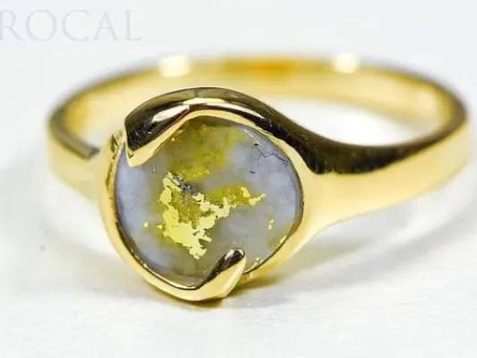 Orocal Round Gold Quartz Ladies Ring-RL650Q