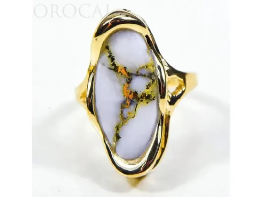 Orocal Oval Gold Quartz Ladies Ring-RLN790Q