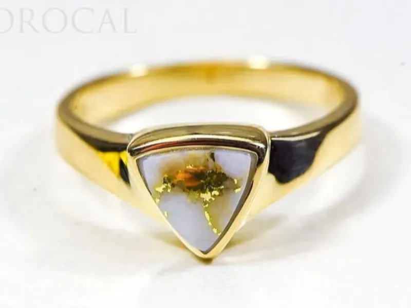 Orocal Triangular Gold Quartz Ladies Ring-RLL1326Q