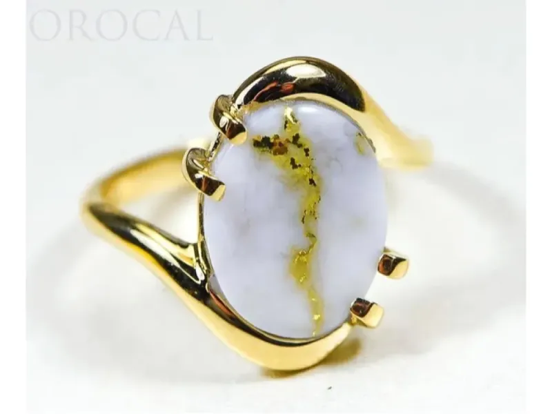 Orocal Contemporary Gold Quartz Ladies Ring-RL994LQ