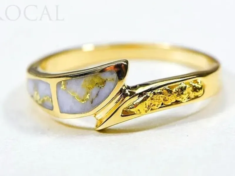 Orocal Gold Quarts Ladies Ring With Gold Nuggets- RL870NQ