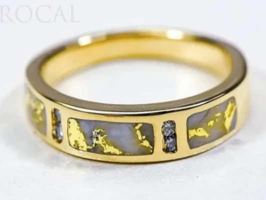 Orocal Gold Quartz Ladies Ring With Diamonds-RL733D8Q