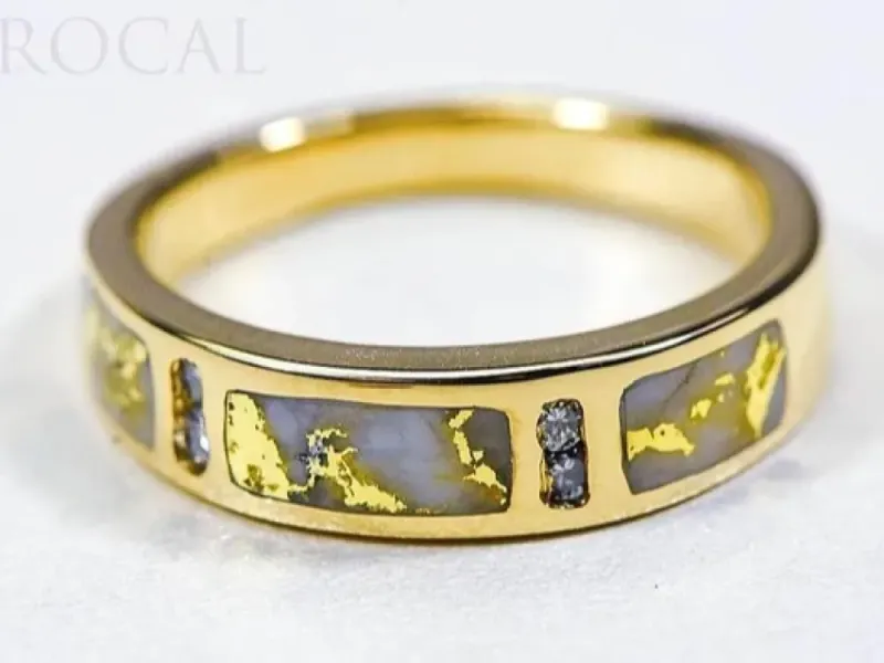 Orocal Gold Quartz Ladies Ring With Diamonds-RL733D8Q