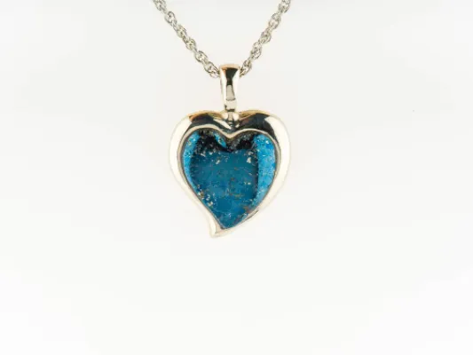 Star Of Alaska Heart Shaped Covellite Pendant