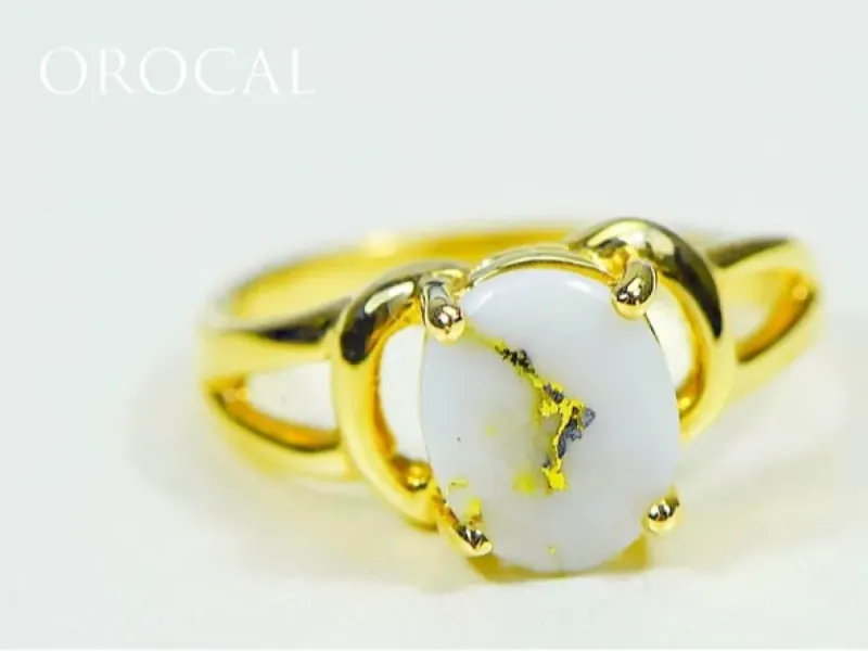 Orocal Classic Gold Quartz Ladies Ring -RL1023Q