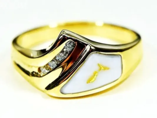 Orocal Gold Quartz Ladies Ring With Diamonds-RL1073DQ