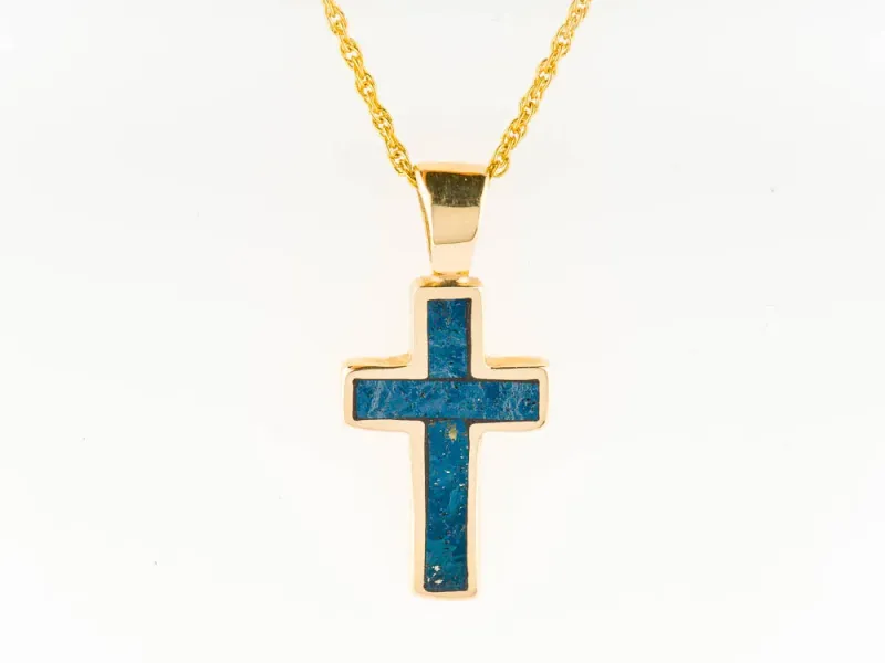Star Of Alaska Cross Shaped Covellite Pendant