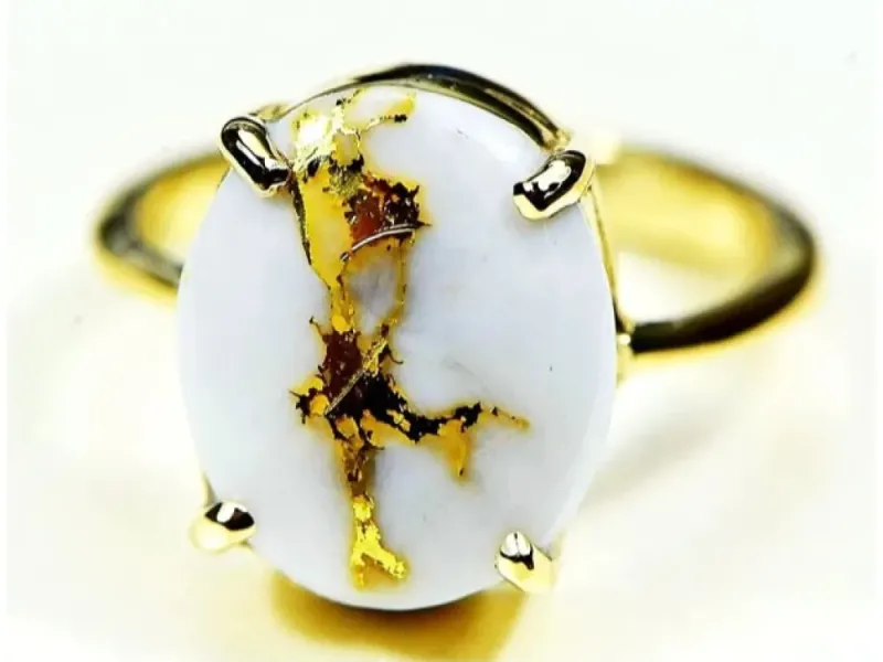 Orocal Elegant Gold Quartz Ladies Ring-RL1007Q