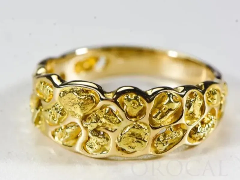 Orocal Free-Form Gold Nugget Hand Crafted Men's Ring -RM210