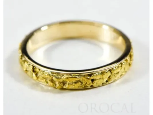 Orocal Gold Nugget Hand Crafted Men's Band Ring -RM4MM