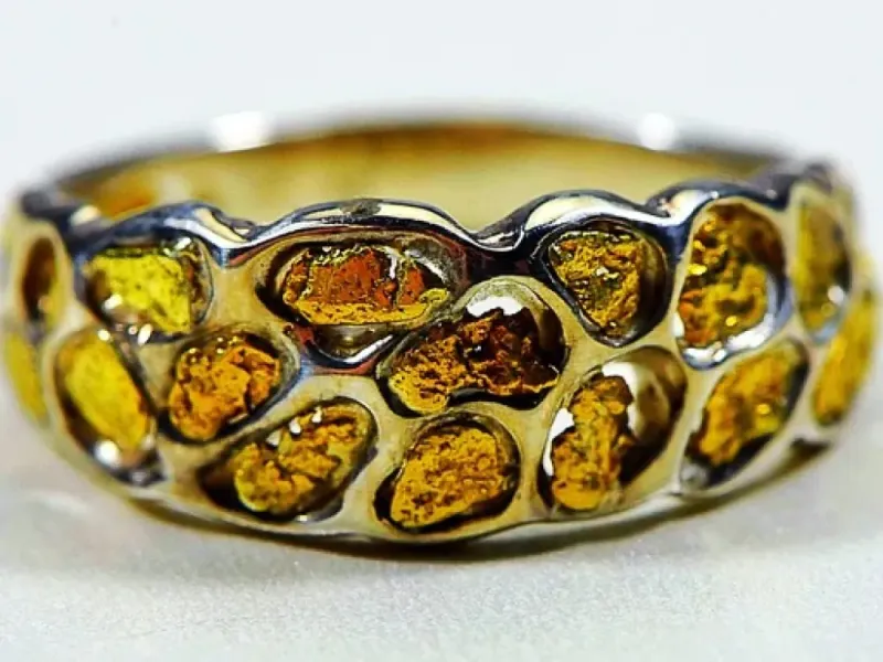 Orocal Free Form Gold Nugget Hand Crafted Men's Ring - RM210NSS