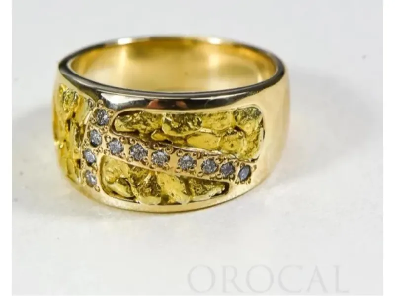 Orocal Gold Nugget Ladies Ring With Multiple Diamonds -  RL1114D22N
