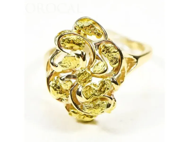 Orocal Stylized Gold Nugget Ladies Ring -  RL464