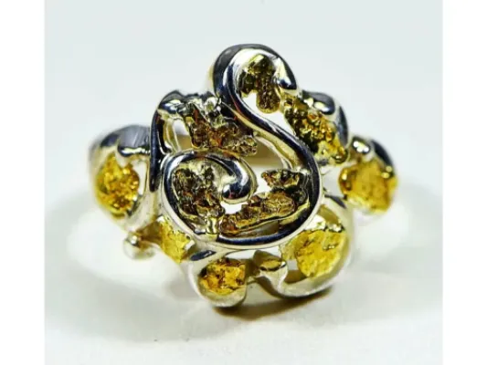 Orocal Free Form Gold Nugget Ladies Ring -  RL462SS