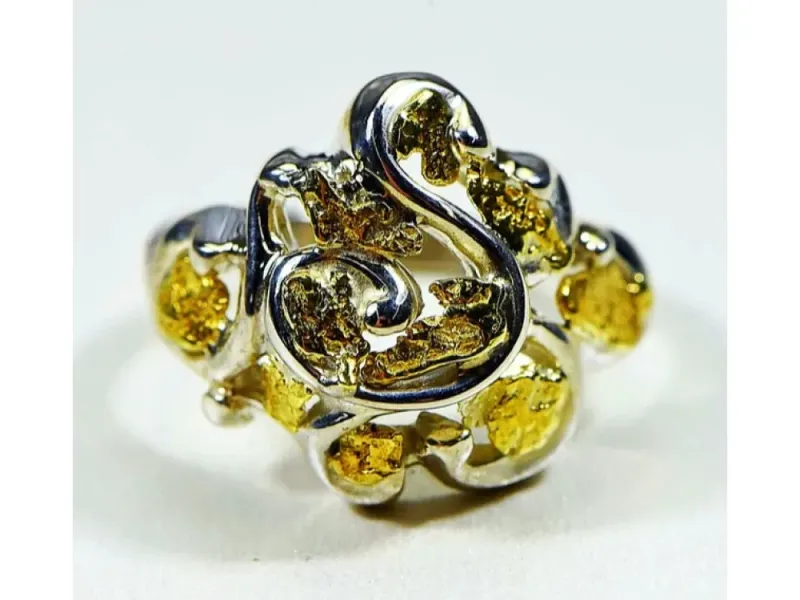 Orocal Free Form Gold Nugget Ladies Ring -  RL462SS