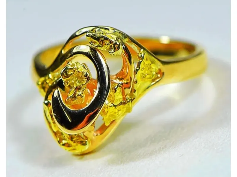 Orocal Stylized Gold Nugget Ladies Ring -RL254