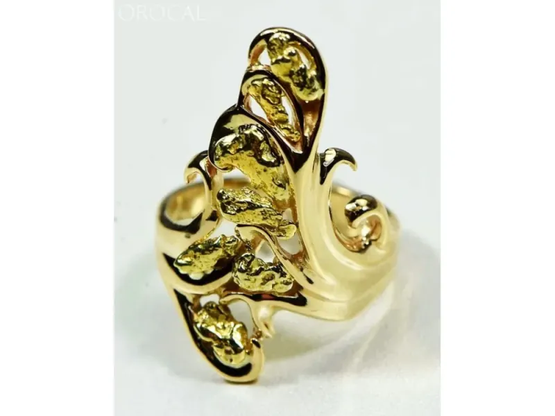Orocal Stylized Gold Nugget Women's Ring - RL469