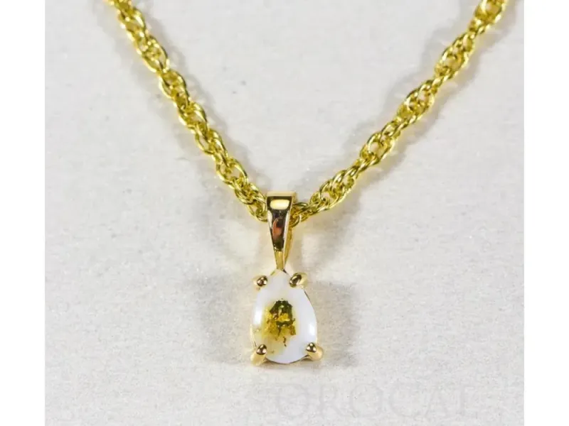 Orocal Gold Quartz Teardrop Pendant - P7*5QX