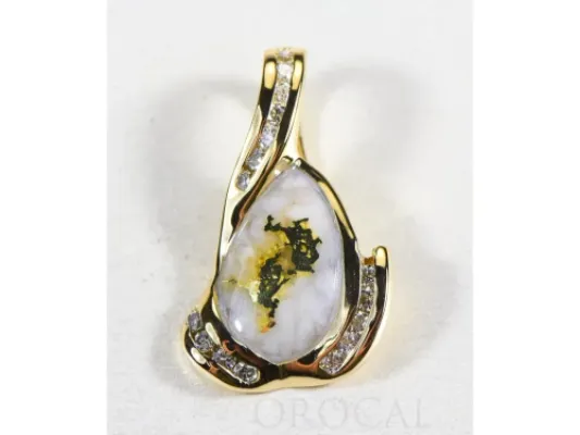 Orocal Gold Quartz Pendant With Diamonds- PDL106SD32Q