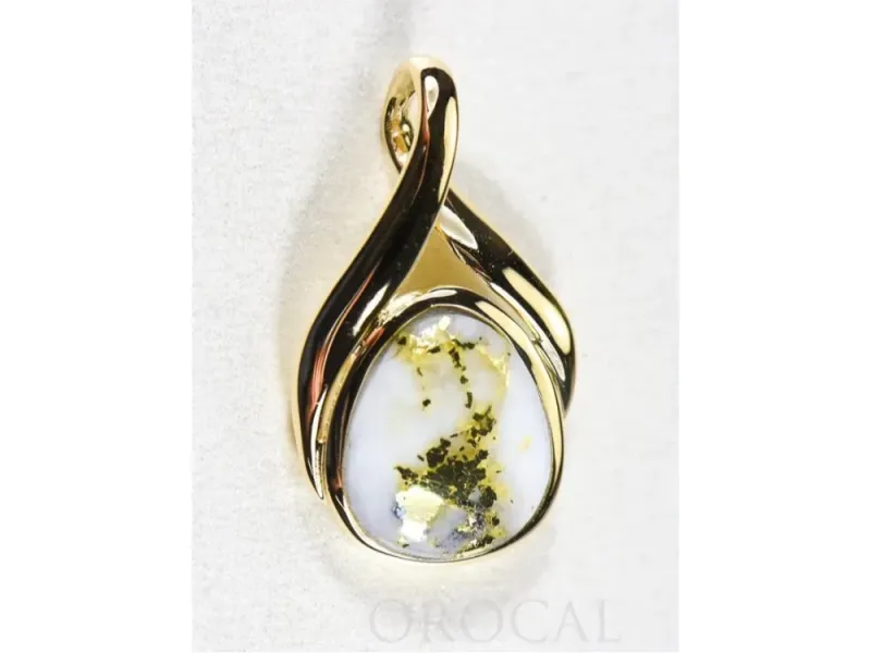 Orocal Oval Gold Quartz Pendant - PN782QX