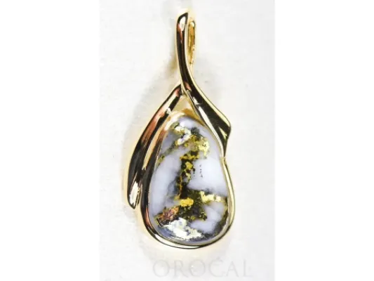 Orocal Gold Quartz Free Form Pendant - PN824QX