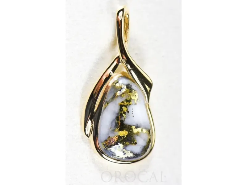 Orocal Gold Quartz Free Form Pendant - PN824QX