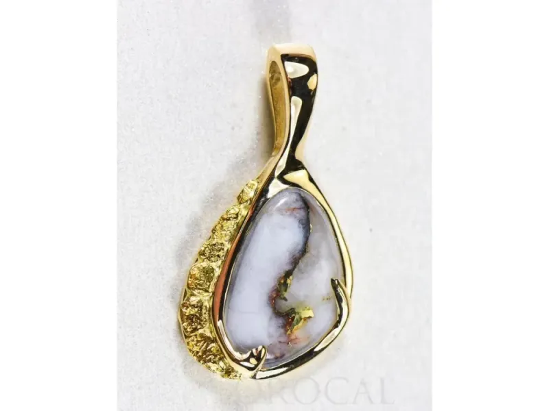 Orocal Gold Quartz Pendant With Gold Nuggets - PSC125Q