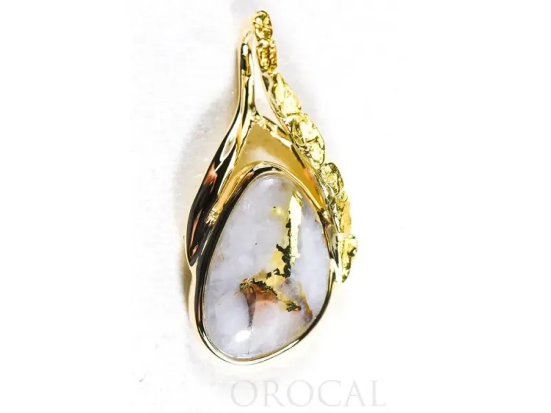 Orocal Gold Quartz Pendant With Gold Nuggets - PSC128NQX