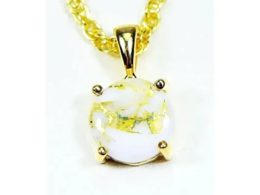 Orocal Gold Quartz Round Pendant - P10MMQX 