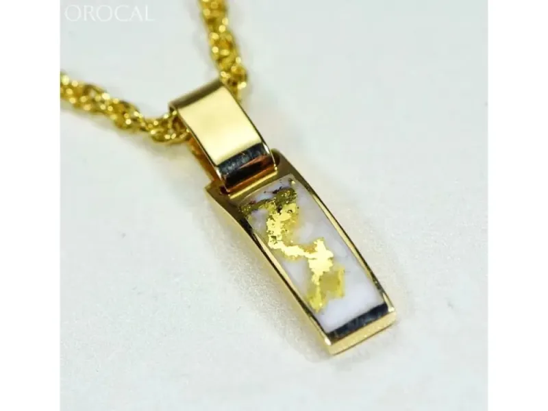 Orocal Gold Quartz Column Pendant - PB5.5MMQX