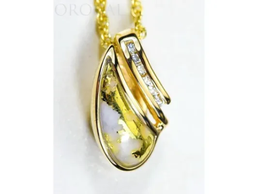 Orocal Gold Quartz Slide With Diamonds Pendant - PDL47D12QX