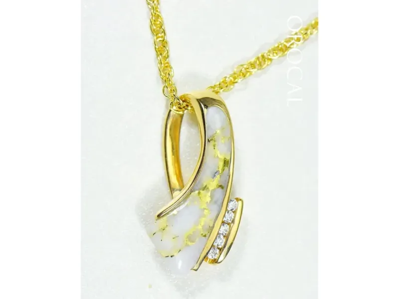 Orocal Gold Quartz Contemporary Pendant- PDL49D10QX