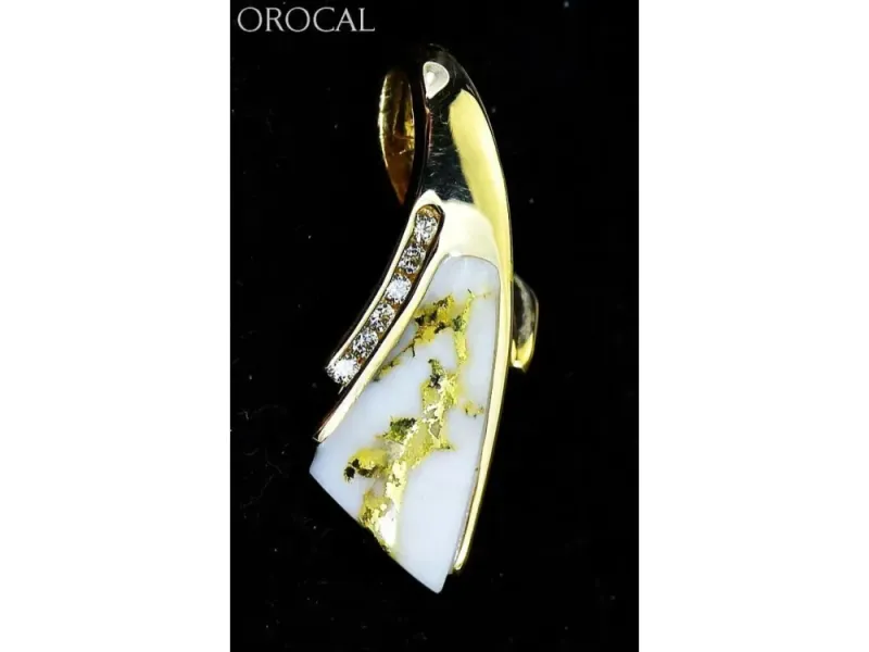 Orocal Gold Quartz Ribbon Pendant- PDL8LD15QX