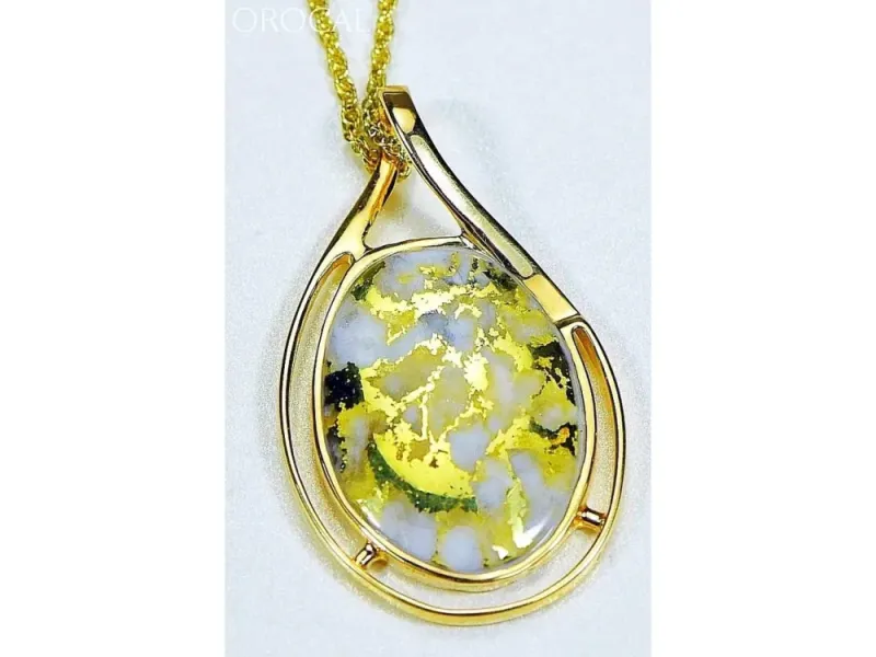 Orocal Gold Quartz Large Round Pendant- PN-1771Q