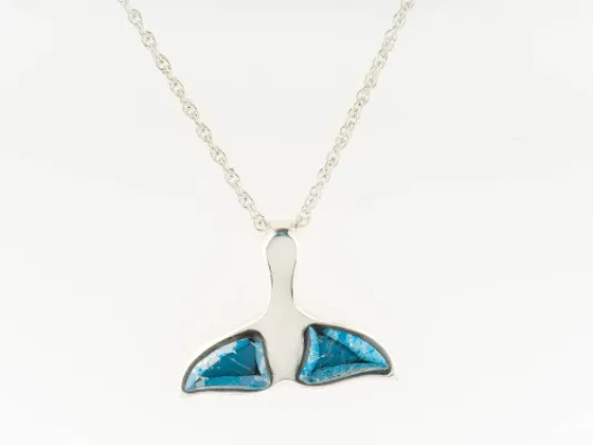 Star Of Alaska Small Covellite Whale Tail Pendant