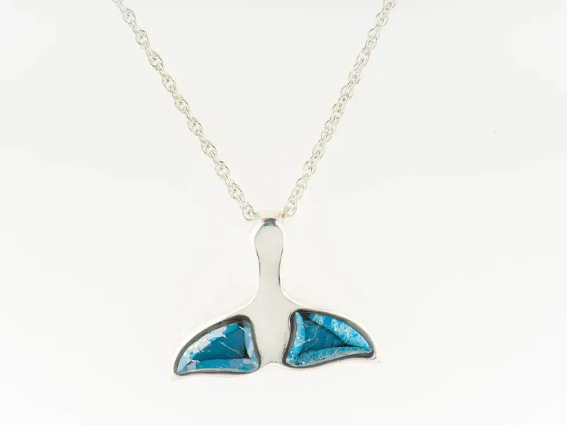 Star Of Alaska Small Covellite Whale Tail Pendant