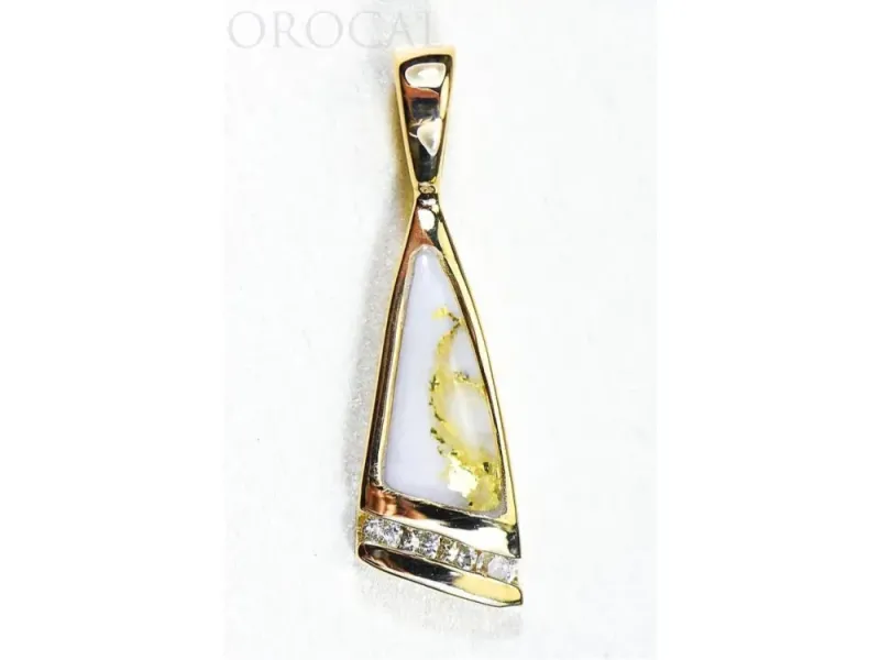 Orocal Gold Quartz Wedge Pendant- PN1058DQ