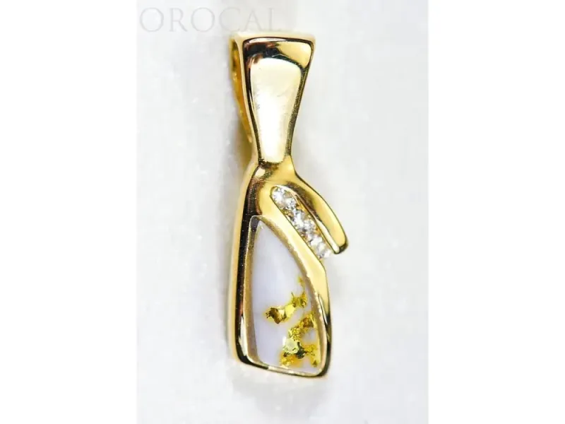 Orocal Gold Quartz Free Form Pendant- PN1072DQ