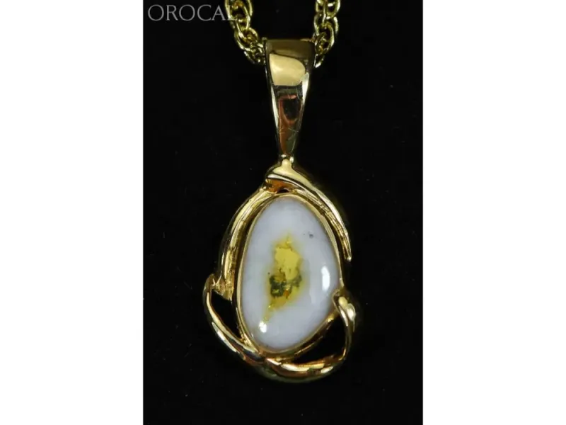 Orocal Gold Quartz Free Form Pendant- PN1105Q